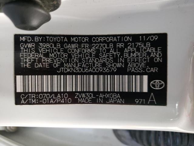 Photo 10 from auction – 2010 TOYOTA PRIUS with VIN JTDKN3DU6A0093679