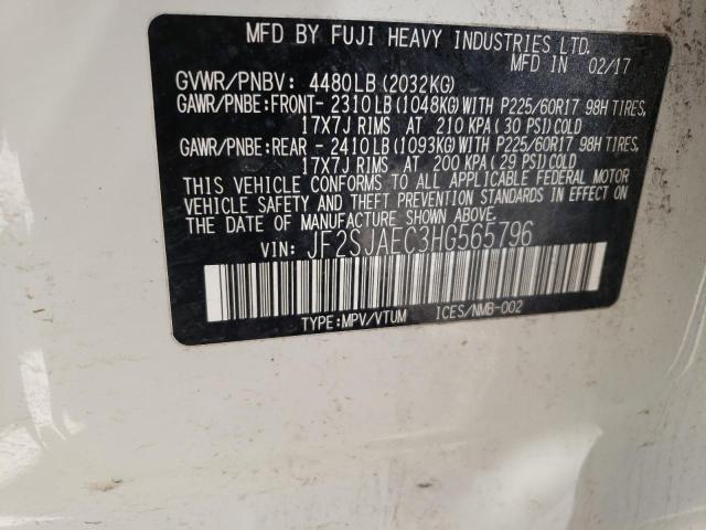 Photo 10 from auction – 2017 SUBARU FORESTER 2 with VIN JF2SJAEC3HG565796