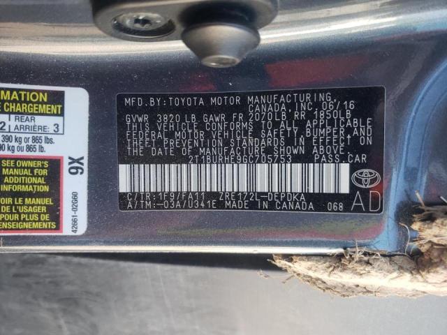 Photo 10 from auction – 2016 TOYOTA COROLLA L with VIN 2T1BURHE9GC705753