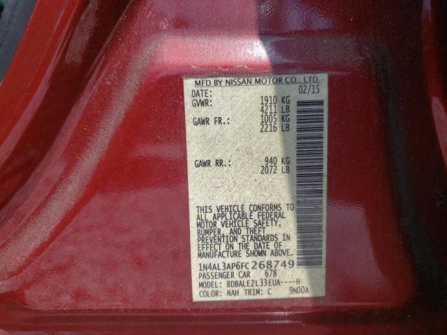 Photo 10 from auction – 2015 NISSAN ALTIMA 2.5 with VIN 1N4AL3AP6FC268749