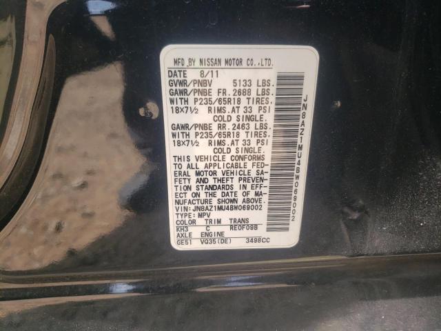 Photo 10 from auction – 2011 NISSAN MURANO S with VIN JN8AZ1MU4BW069002