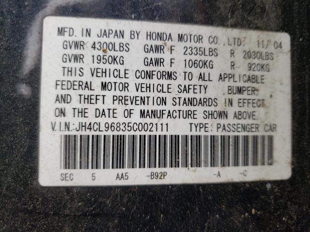 Photo 10 from auction – 2005 ACURA TSX with VIN JH4CL96835C002111