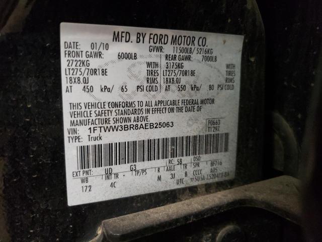 Photo 10 from auction – 2010 FORD F350 SUPER with VIN 1FTWW3BR8AEB25063
