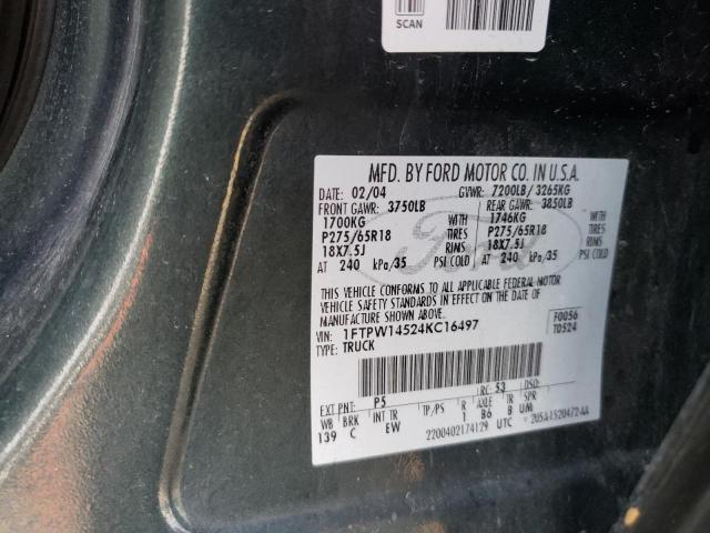 Photo 10 from auction – 2004 FORD F150 SUPER with VIN 1FTPW14524KC16497