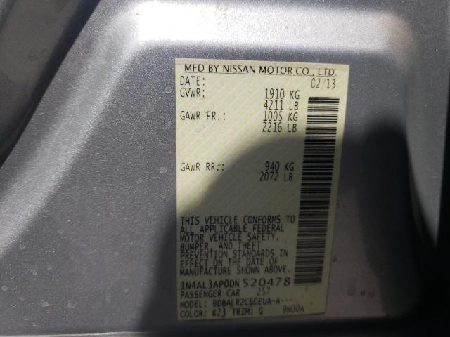 Photo 10 from auction – 2013 NISSAN ALTIMA 2.5 with VIN 1N4AL3AP0DN520478
