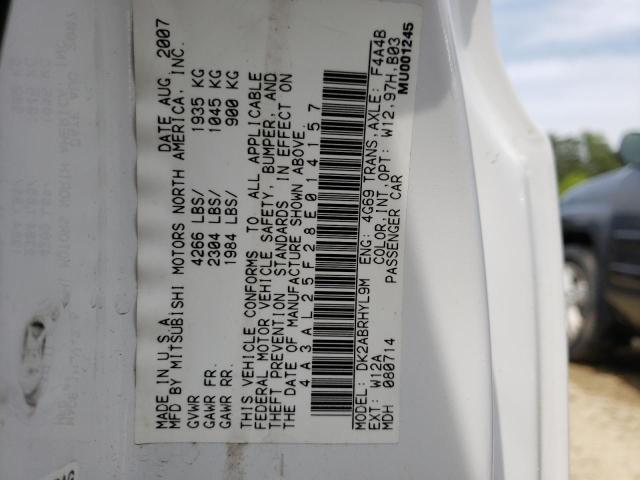 Photo 10 from auction – 2008 MITSUBISHI ECLIPSE SP with VIN 4A3AL25F28E014157
