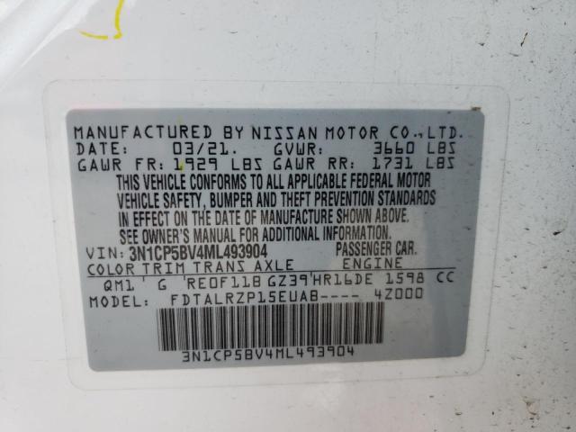 Photo 10 from auction – 2021 NISSAN KICKS S with VIN 3N1CP5BV4ML493904