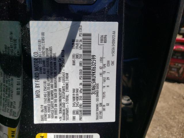 Photo 10 from auction – 2019 LINCOLN MKZ RESERV with VIN 3LN6L5MU9KR632599