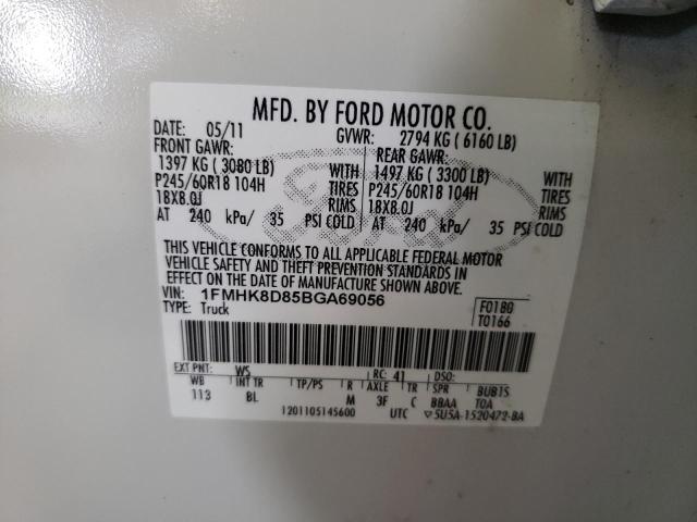 Photo 10 from auction – 2011 FORD EXPLORER X with VIN 1FMHK8D85BGA69056