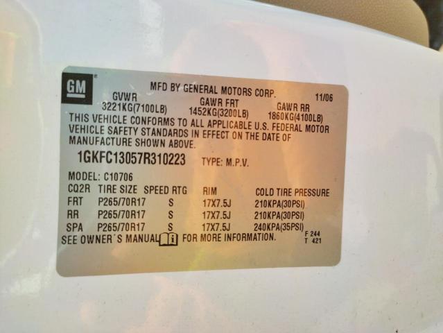 Photo 10 from auction – 2007 GMC YUKON with VIN 1GKFC13057R310223