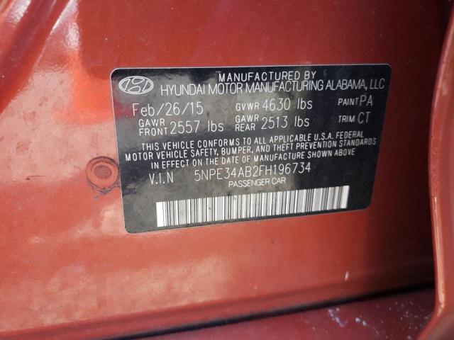Photo 10 from auction – 2015 HYUNDAI SONATA SPO with VIN 5NPE34AB2FH196734