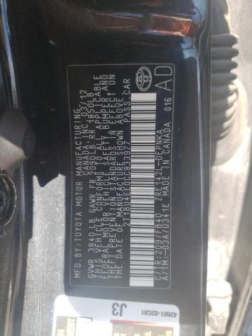 Photo 10 from auction – 2012 TOYOTA COROLLA BA with VIN 2T1BU4EE0CC833977