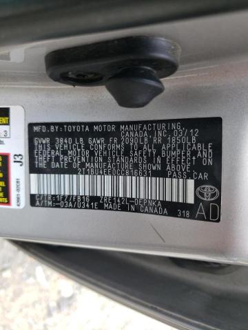 Photo 10 from auction – 2012 TOYOTA CARROLLA with VIN 2T1BU4EE0CC816631