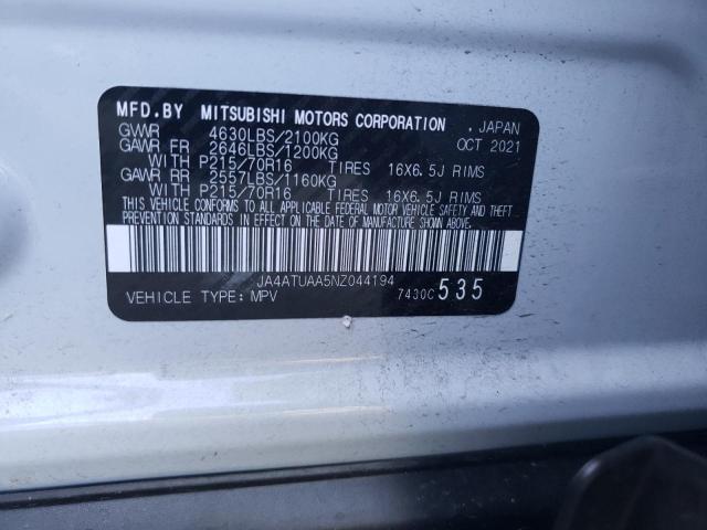 Photo 10 from auction – 2022 MITSUBISHI ECLIPSE CR with VIN JA4ATUAA5NZ044194