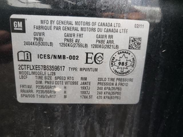 Photo 10 from auction – 2011 GMC TERRAIN SL with VIN 2CTFLXE57B6359617