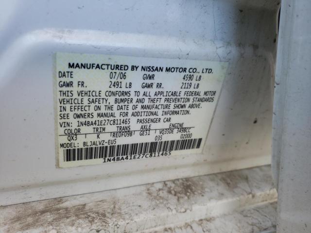 Photo 10 from auction – 2007 NISSAN MAXIMA SE with VIN 1N4BA41E27C811465