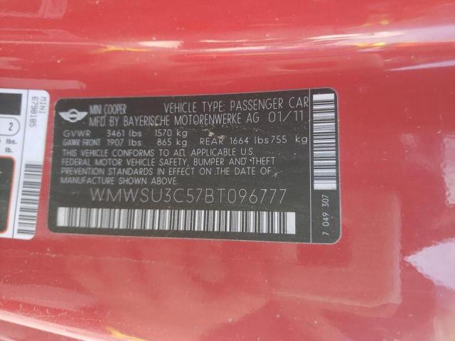 Photo 10 from auction – 2011 MINI COOPER with VIN WMWSU3C57BT096777