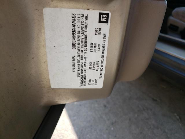Photo 10 from auction – 2004 CHEVROLET MONTE CARL with VIN 2G1WW12E649400883