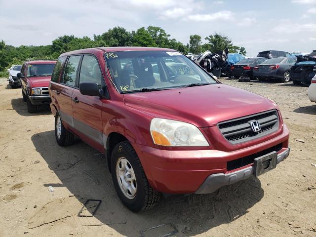 HONDA PILOT LX 2005 with VIN 2HKYF18115H507116 - Photo from auction