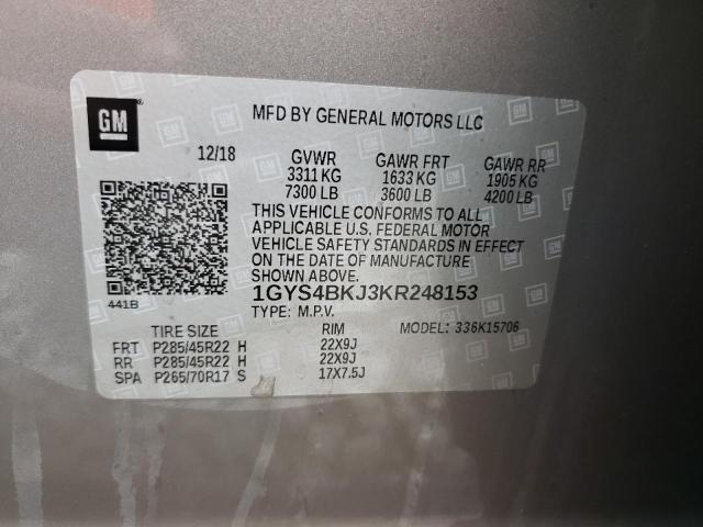 Photo 10 from auction – 2019 CADILLAC ESCALADE L with VIN 1GYS4BKJ3KR248153