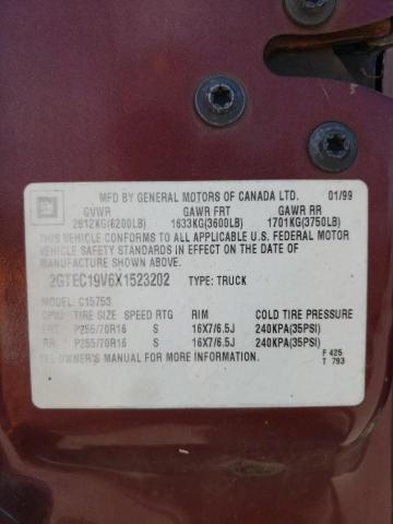 Photo 10 from auction – 1999 GMC NEW SIERRA with VIN 2GTEC19V6X1523202