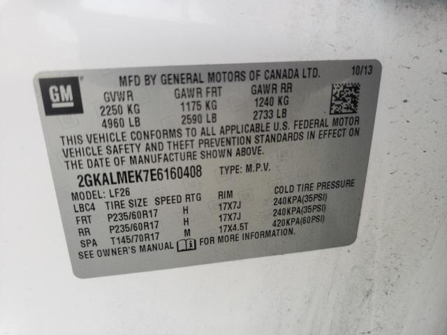 Photo 10 from auction – 2014 GMC TERRAIN SL with VIN 2GKALMEK7E6160408