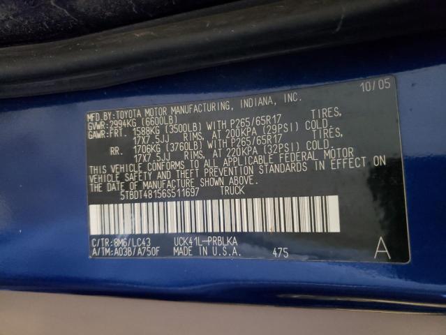 Photo 10 from auction – 2006 TOYOTA TUNDRA DOU with VIN 5TBDT48156S511697