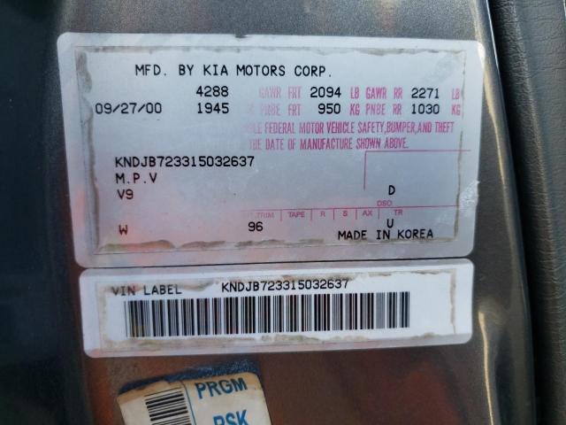 Photo 10 from auction – 2001 KIA SPORTAGE with VIN KNDJB723315032637