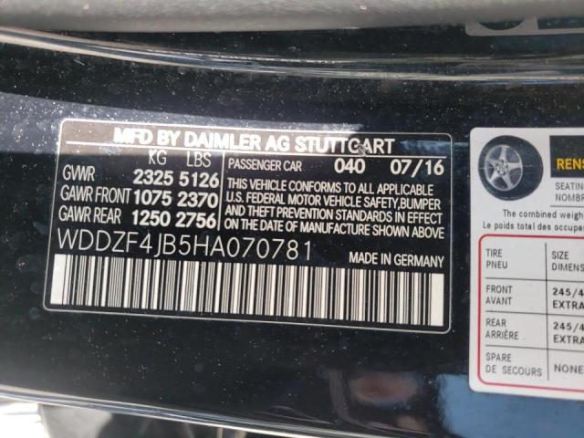 Photo 10 from auction – 2017 MERCEDES-BENZ E 300 with VIN WDDZF4JB5HA070781