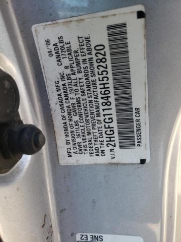 Photo 10 from auction – 2006 HONDA CIVIC EX with VIN 2HGFG11846H552820