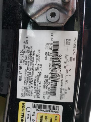 Photo 10 from auction – 2016 FORD FUSION SE with VIN 3FA6P0LU8GR389295