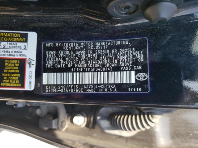 Photo 10 from auction – 2017 TOYOTA CAMRY LE with VIN 4T1BF1FK5HU400142