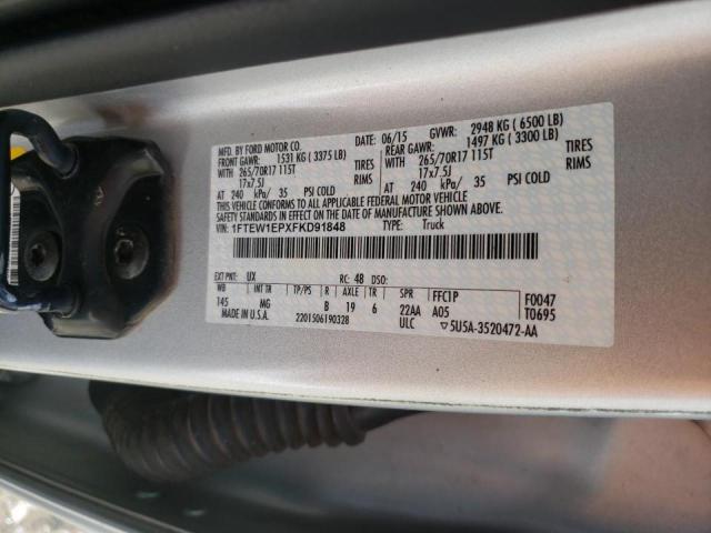 Photo 10 from auction – 2015 FORD F150 SUPER with VIN 1FTEW1EPXFKD91848