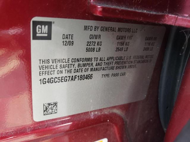 Photo 10 from auction – 2010 BUICK LACROSSE C with VIN 1G4GC5EG7AF180466