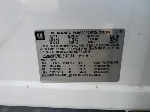Photo 10 from auction – 2018 CHEVROLET EQUINOX LS with VIN 2GNAXREVXJ6100101
