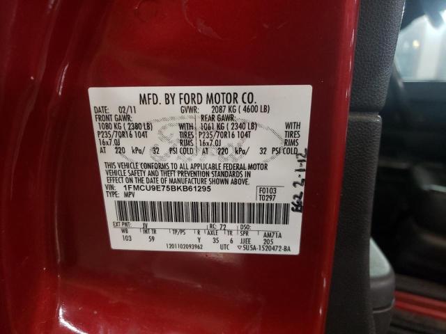 Photo 10 from auction – 2011 FORD ESCAPE LIM with VIN 1FMCU9E75BKB61295