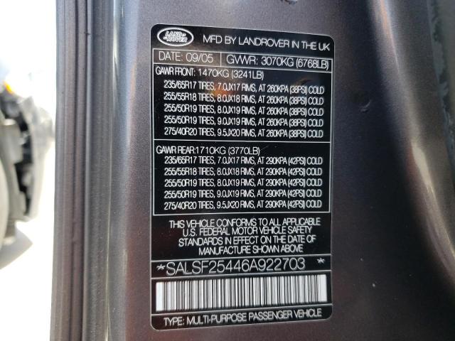 Photo 10 from auction – 2006 LAND ROVER RANGE ROVE with VIN SALSF25446A922703