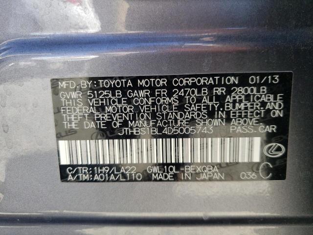 Photo 10 from auction – 2013 LEXUS GS 450H with VIN JTHBS1BL4D5005743