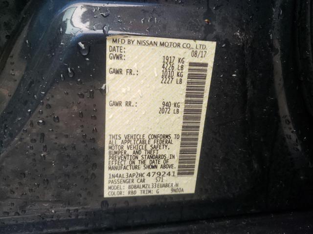 Photo 10 from auction – 2017 NISSAN ALTIMA 2.5 with VIN 1N4AL3AP2HC479241