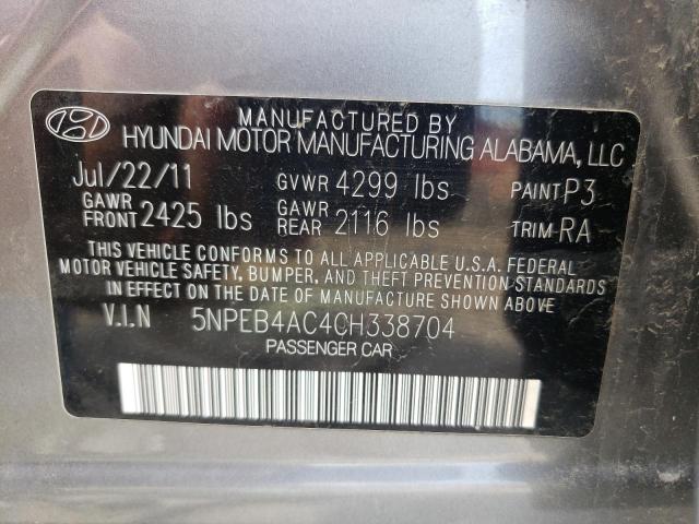 Photo 10 from auction – 2012 HYUNDAI SONATA GLS with VIN 5NPEB4AC4CH338704