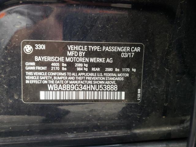 Photo 10 from auction – 2017 BMW 330 I with VIN WBA8B9G34HNU53888