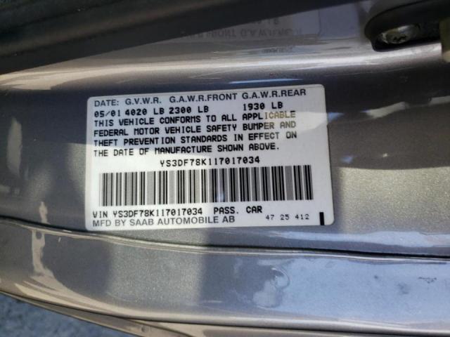 Photo 10 from auction – 2001 SAAB 9-3 SE with VIN YS3DF78K117017034