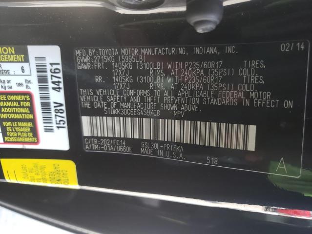 Photo 10 from auction – 2014 TOYOTA SIENNA LE with VIN 5TDKK3DC6ES459708