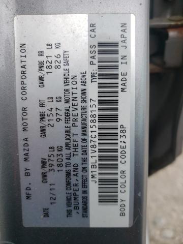 Zdjęcie 10 z aukcji – 2012 MAZDA 3 I z VIN JM1BL1V87C1588157