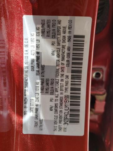 Photo 10 from auction – 2020 MAZDA 3 SELECT with VIN 3MZBPACLXLM115199