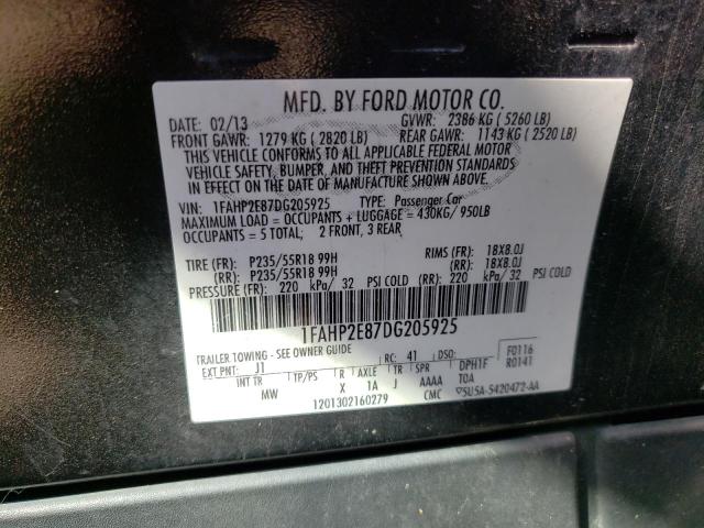 Photo 10 from auction – 2013 FORD TAURUS SEL with VIN 1FAHP2E87DG205925