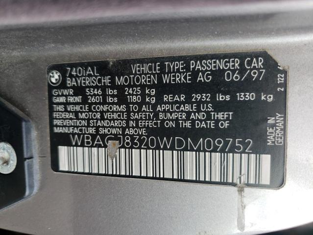 Photo 10 from auction – 1998 BMW 740 IL with VIN WBAGJ8320WDM09752