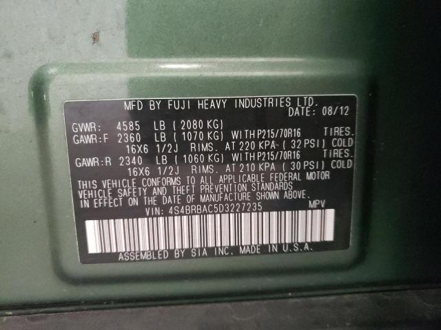 Photo 10 from auction – 2013 SUBARU OUTBACK 2. with VIN 4S4BRBAC5D3227235