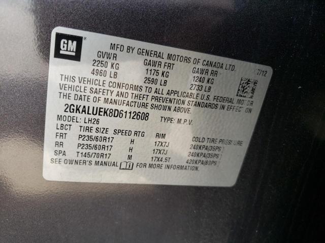 Photo 10 from auction – 2013 GMC TERRAIN SL with VIN 2GKALUEK8D6112608