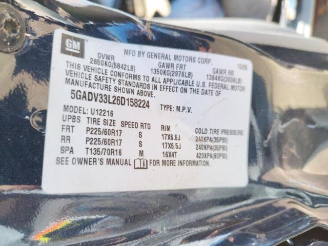 Photo 10 from auction – 2006 BUICK TERRAZA CX with VIN 5GADV33L26D158224